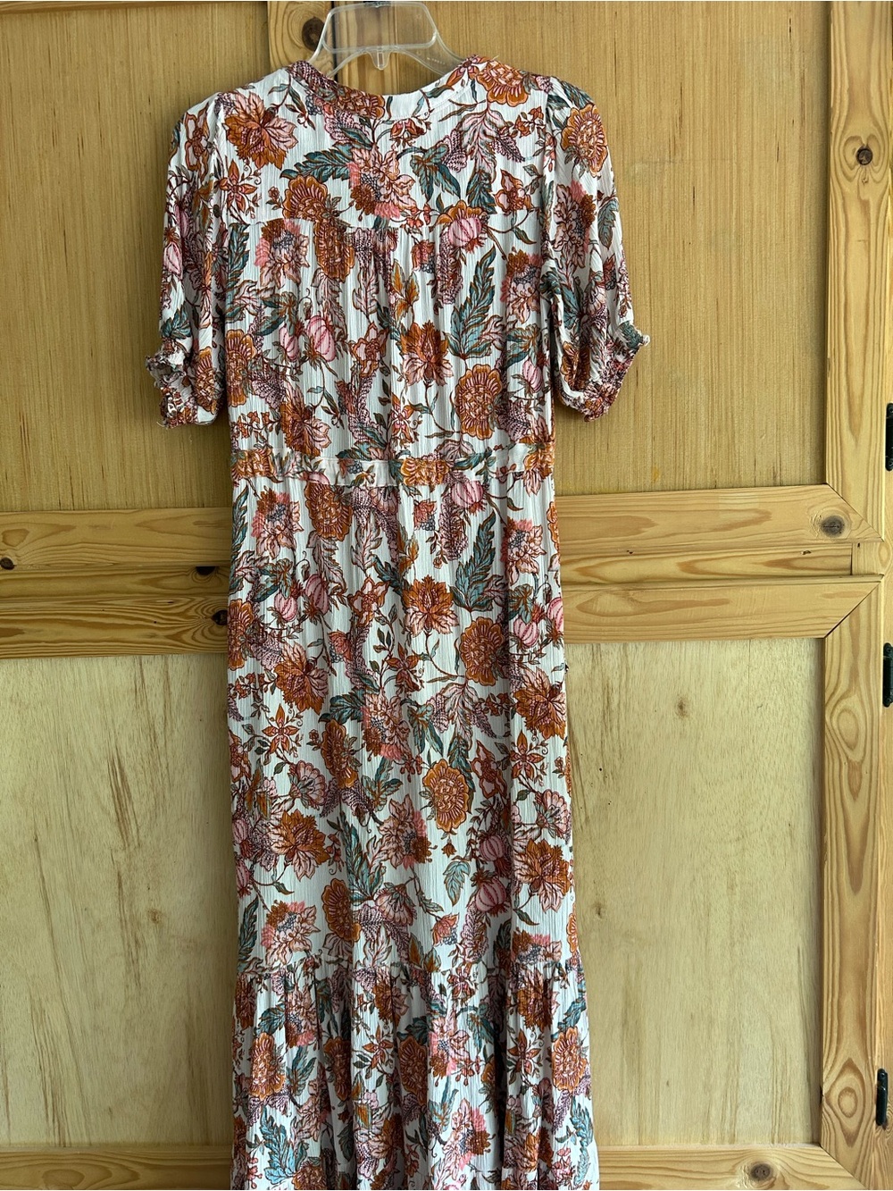 Knox Rose Cream Maxi Dress with Rust & Pink Floral Print Sz XS - Picture 4 of 4